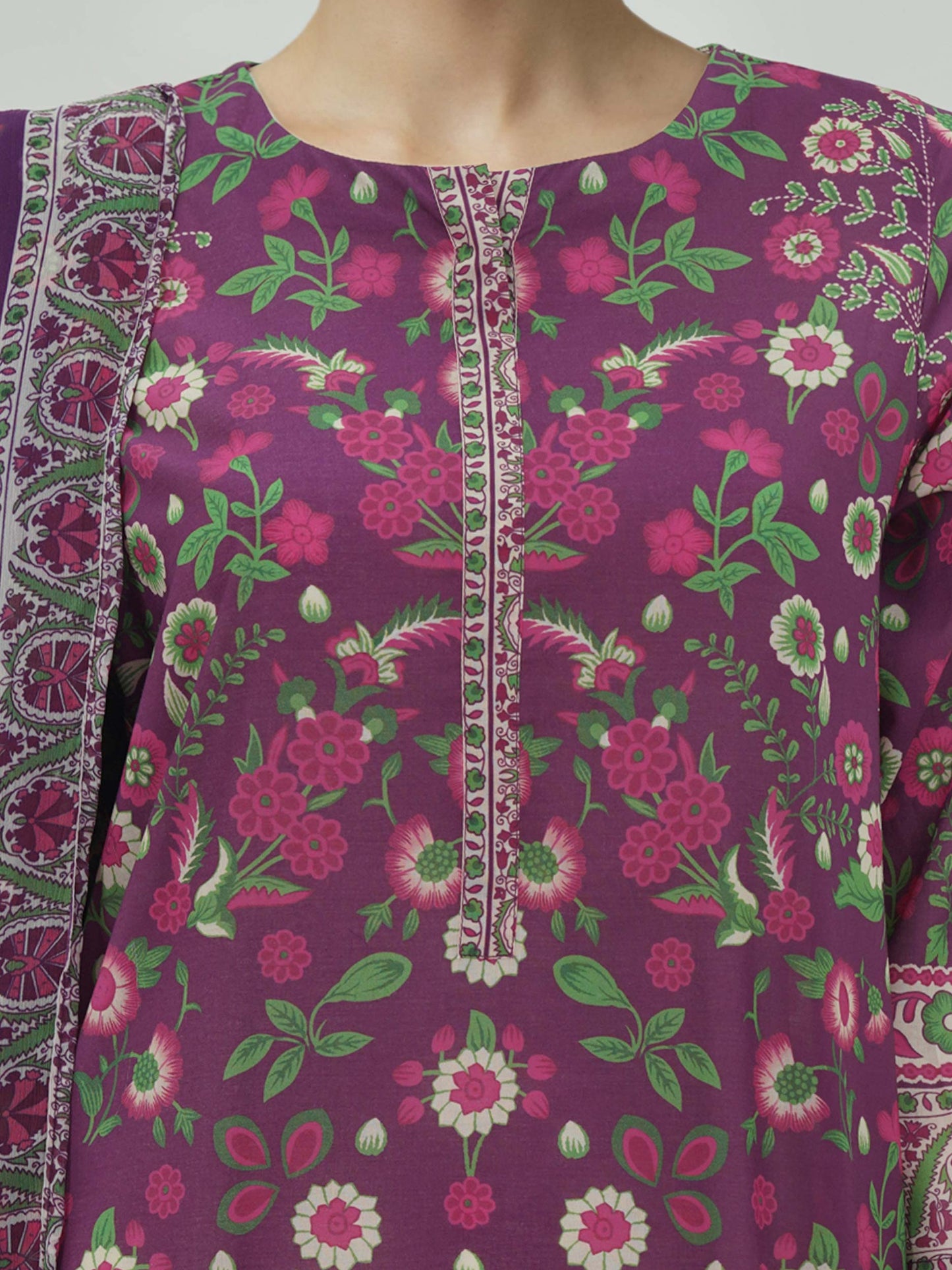 3 Piece Lawn Suit- Printed (Unstitched)