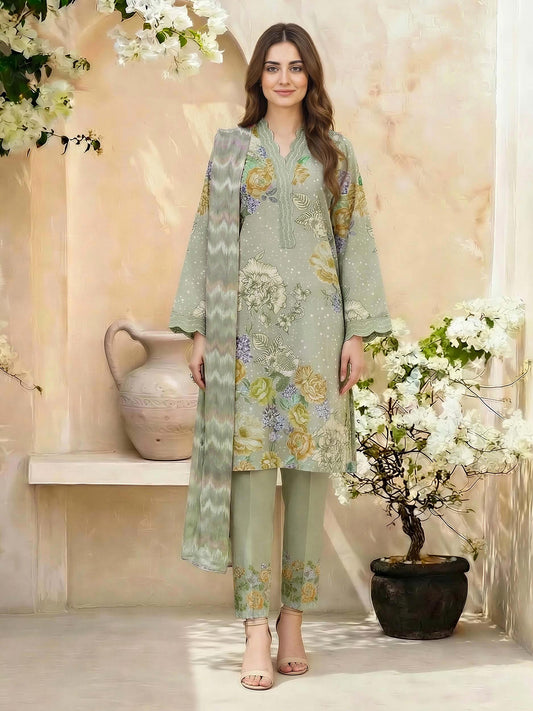 3 Piece Lawn Suit- Embroidered (Unstitched)