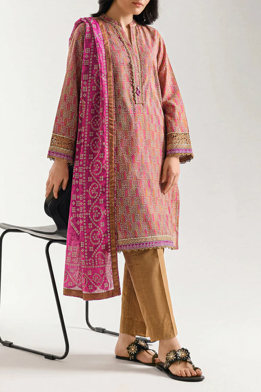 Unstitched Printed Lawn 3 Piece