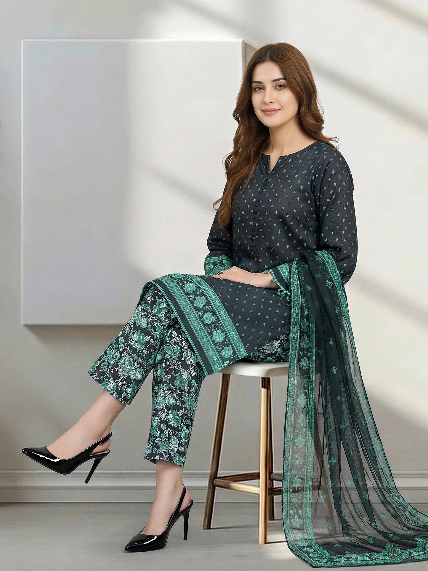 3 Piece Lawn Suit (Unstitched)