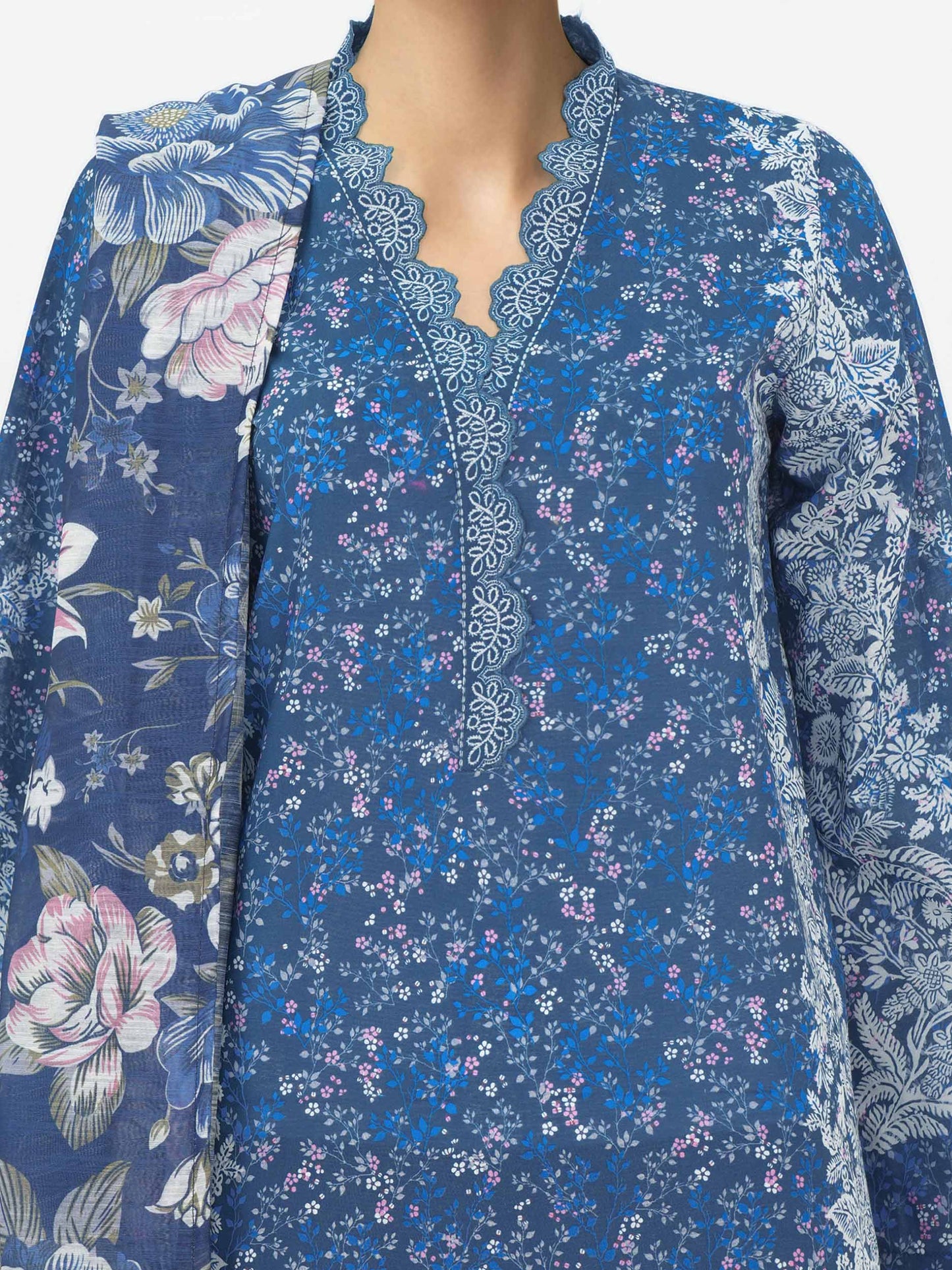 3 Piece Lawn Suit- Printed (Unstitched