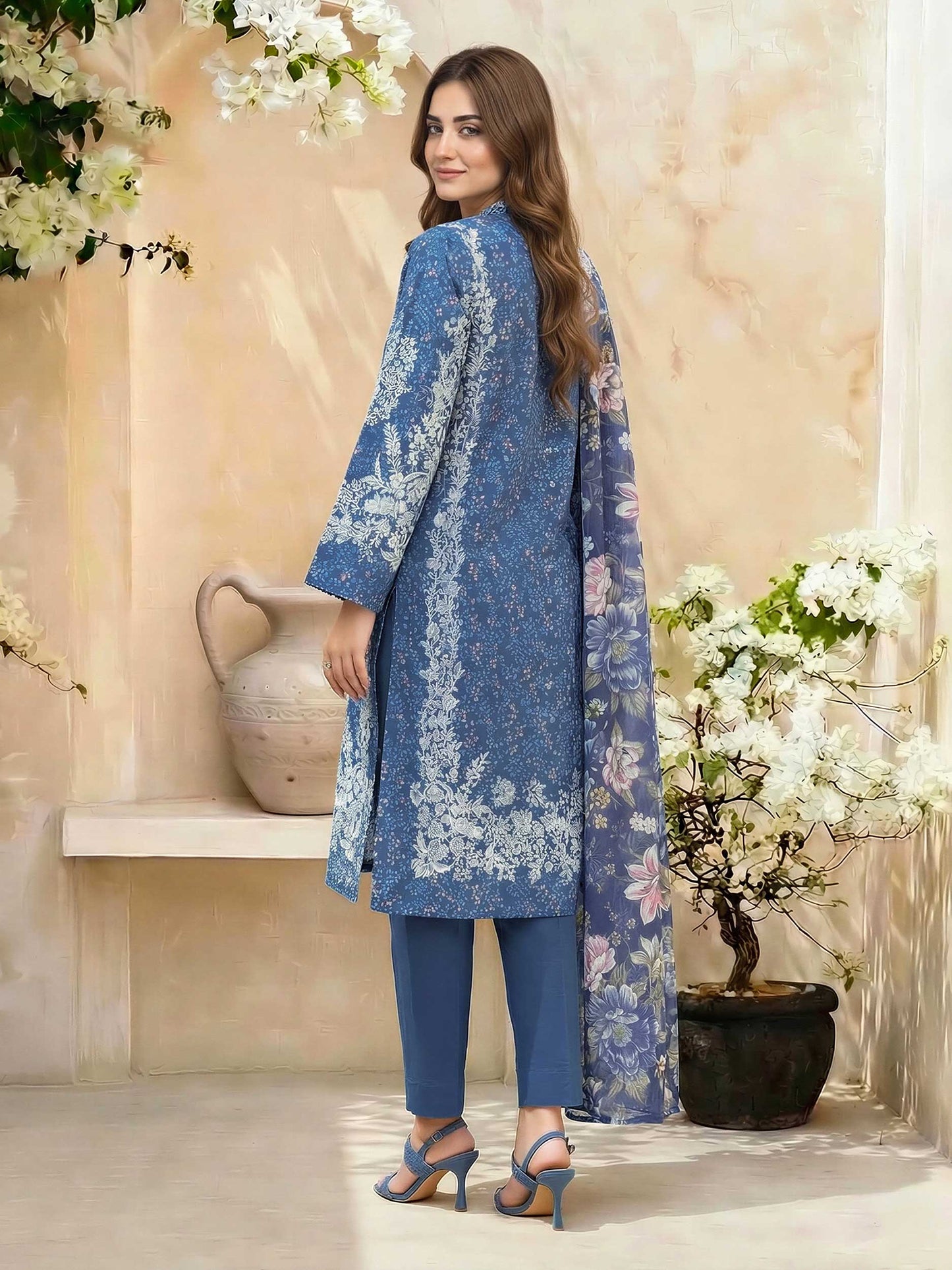3 Piece Lawn Suit- Printed (Unstitched