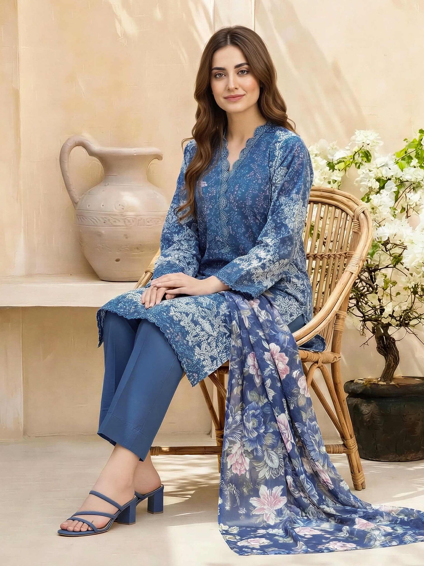 3 Piece Lawn Suit- Printed (Unstitched